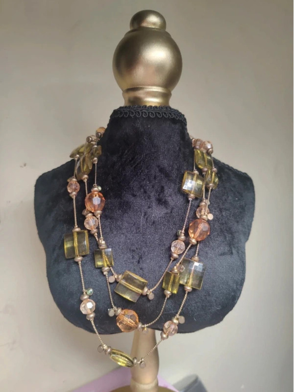 Vintage beaded chain necklace